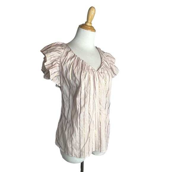 La Vie Rebecca Taylor' Lurex Metallic Stripe Top in Faded Lilac S - Picture 8 of 16